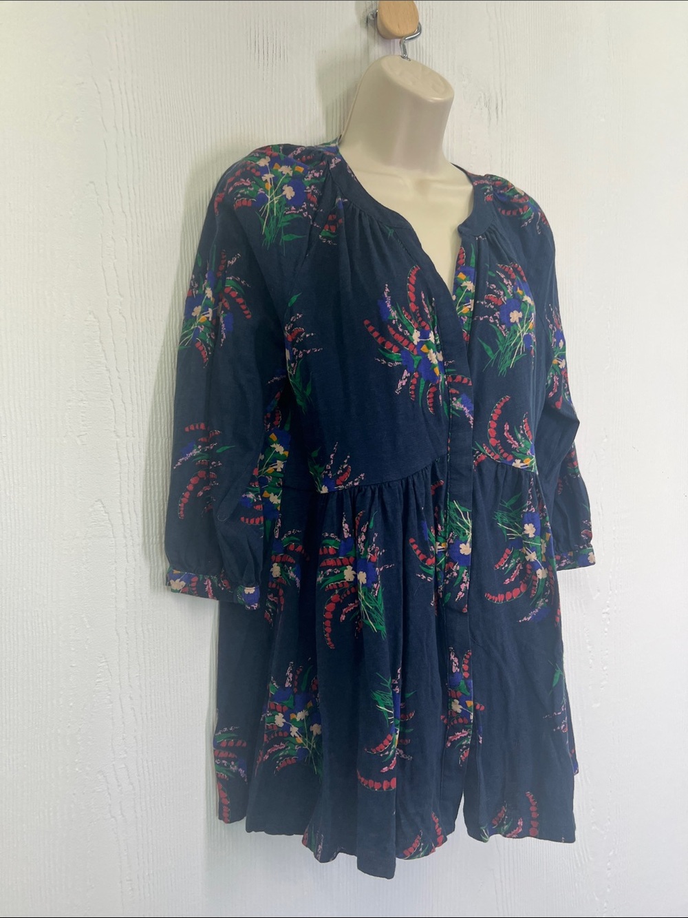 Anthropologie - Maeve Winona Navy Blue Floral Button Down Blouse Size Medium - Picture 3 of 12